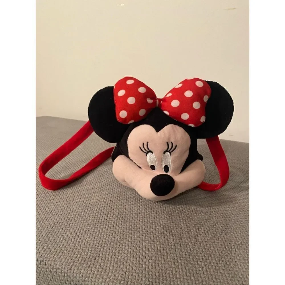 Disney Minnie Mouse Big Bow Plush Head Purse